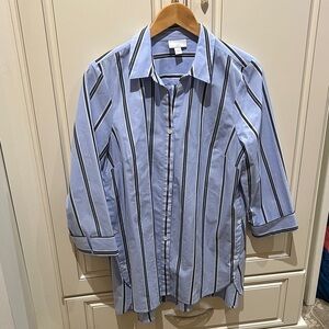 J. Jill Blue Striped Tunic Top